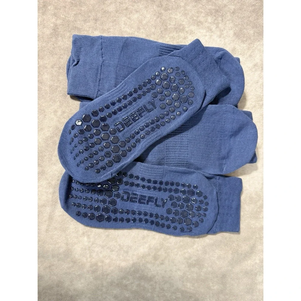 Deefly Women's Yoga Socks Nonslip Grip Pilates Yoga Navy Three Pack
